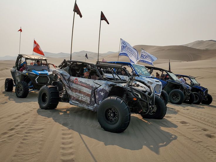 Lineup of quad bikes available for rent in Dubai desert